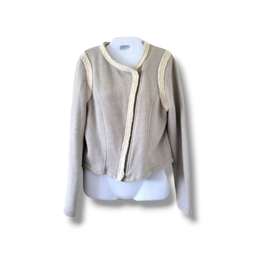 GAP | Light Gray/White Heavy Cotton Moto Style Jacket (SIZE M)